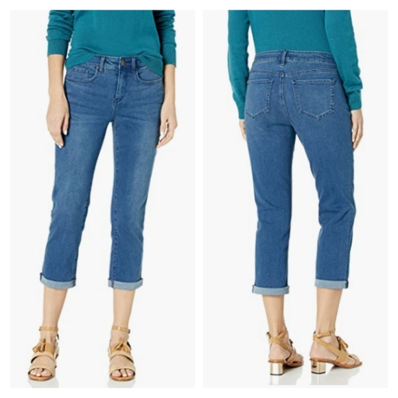 NYDJ Denim - NYDJ Chloe Cropped Jeans Capri Cuffed Hem High Rise Casual Minimalist Size 8
